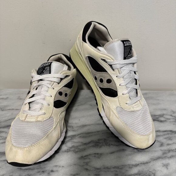Saucony Shadow 6000 Cream and Black Sneakers Mens Sz 11.5 - Picture 3 of 14